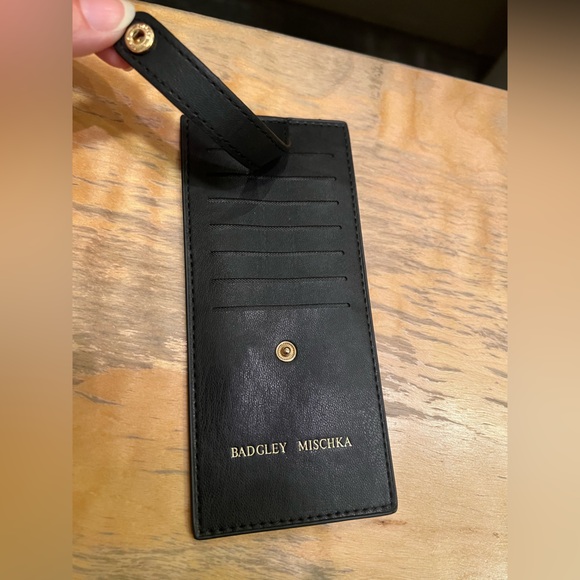 Badgley Mischka Handbags - NWOT Badgley Mischka Slim Black Leather 7x3 Card Wallet